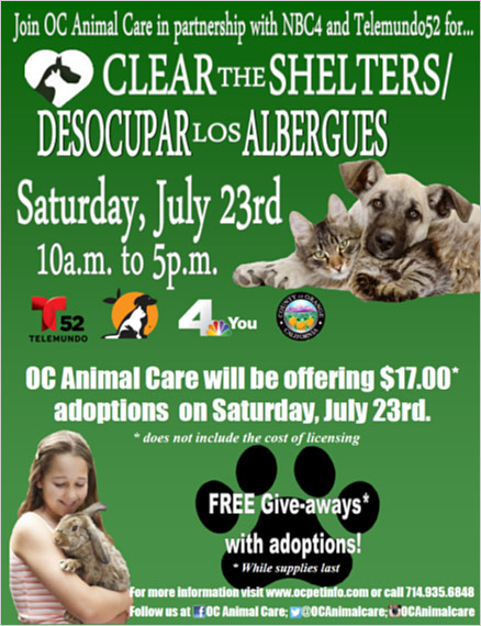 OC Animal Care - Clear the Shelters Event