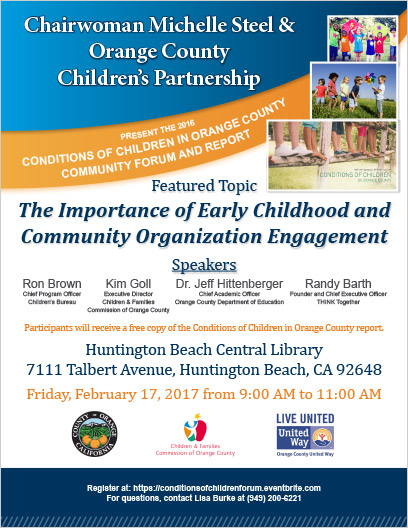 D2 Conditions of Children in Orange County Community Forum flyer