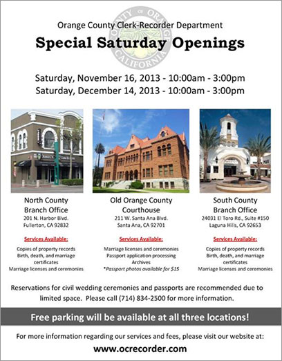 Clerk-Recorder Holds Special Saturday Openings for Busy Citizens