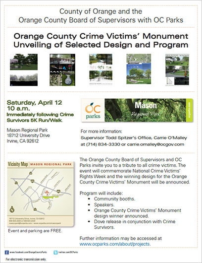 Unveiling of OC Crime Victims’ Memorial Finalist' Exhibition Unveiling Reception