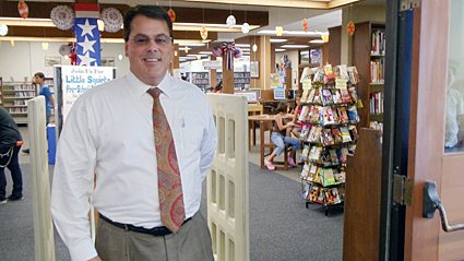 Supervisor Nelson visiting the La Habra Library.