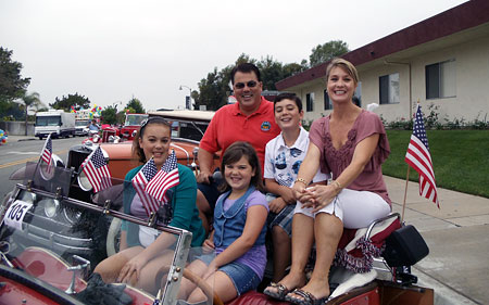 Supervisor Nelson and family getting ready for the parade.