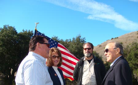 From left to right, Supervisor Nelson, Supervisor Bates, Supervisor Moorlach and Donald Bren all gather for a brief chat before the ceremony of one of the biggest land transfers in county parks history. To read more, please click the link below.