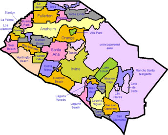 County of Orange map.