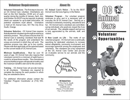 OC Animal Care Volunteer Opportunities.