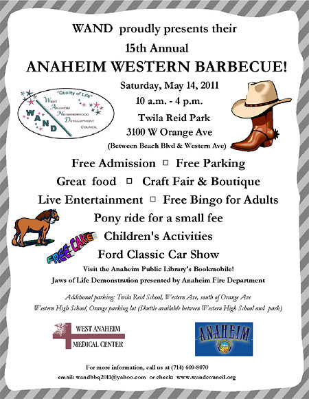 Anaheim Western Barbecue Flyer.