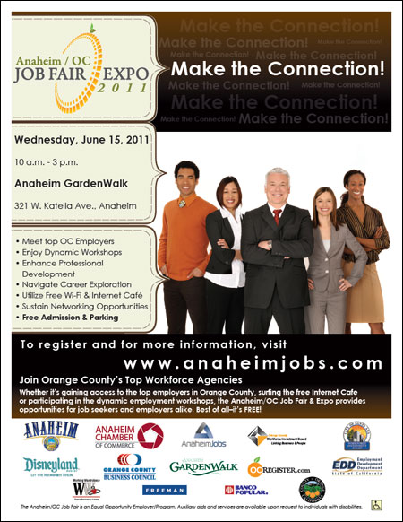 Anaheim/OC Job Fair Expo Flyer for Job Seekers