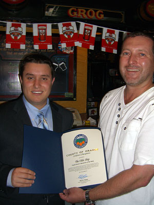 Nelson staffer Nick Constantino and restaurant owner Simon Collier