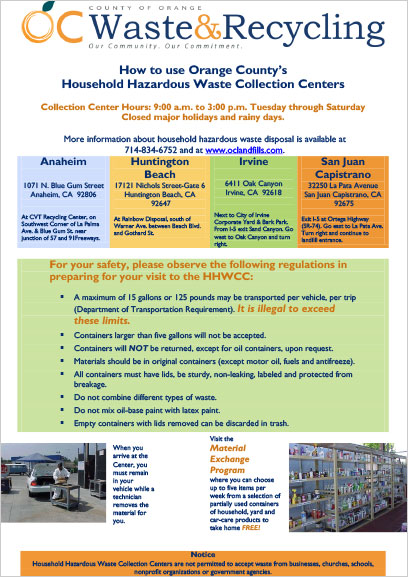 OCWR - Hazardous Waste Collection Centers
