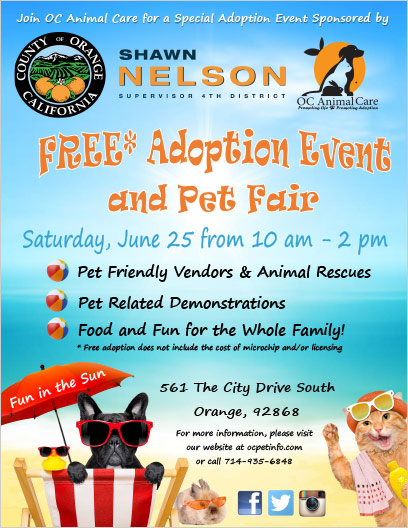 OC Animal Care & Supervisor Nelson - Free Adoption Event and Pet Fair