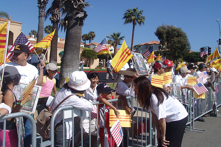 Supervisor Nguyen meets with community members who traveled for a demonstration.