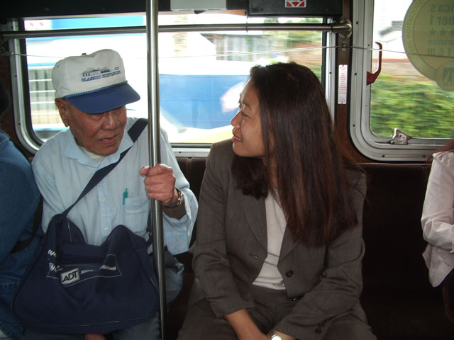 Supervisor Nguyen meets with community members who traveled for a demonstration.